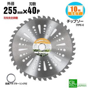 30枚セット チップソー 255mm 40枚刃 替え刃 カッター草刈機 雑草 F 草刈機の交換用チップソー 10枚セット(255mm - 40T) 草刈り機用