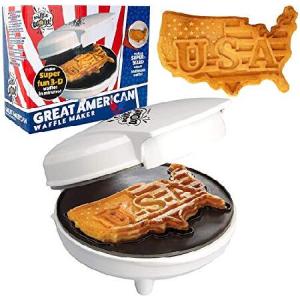 Great American USA Waffle Maker - Make Giant 7.5" Patriotic Waffles or Pancakes w Pride - Electric Nonstick Waffler Iron w America Spirit, Hol並行輸入｜global-collect-japan