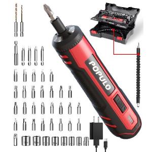 4V Cordless Electric Screwdriver Kit, USB Rechargeable Lithium ion Battery, LED Work Light, 32 pieces Screwdriver Bits, 8 Sockets, Flex Hex Sh並行輸入｜global-collect-japan