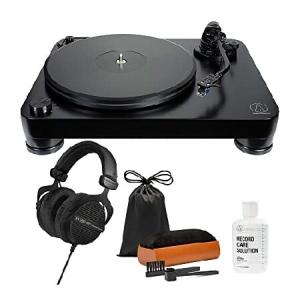 Audio-Technica at-LP7 Fully Manual Belt-Drive Turntable (Black) Bundle with DT 990 PRO Headphones (Limited Edition, Ninja Black) and Vinyl Rec並行輸入