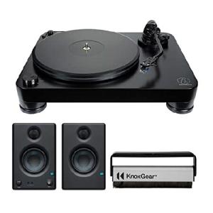 Audio-Technica at-LP7 Fully Manual Belt-Drive Turntable, Record Player with 45 Rotation Speed (Black) Bundle with Active Studio Monitors 3.5-I並行輸入