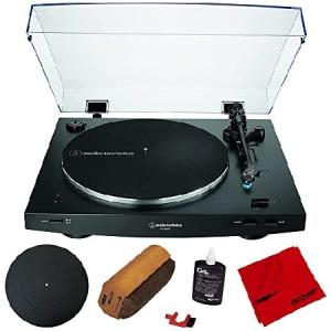 Audio Technica AT-LP3XBT-BK Fully Automatic Wireless Belt-Drive Turntable, Black Bundle with Deco Gear 12