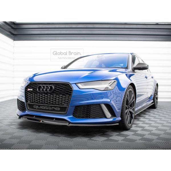 アウディ RS6 4G 後期 フロント バンパー リップ スポイラー V2