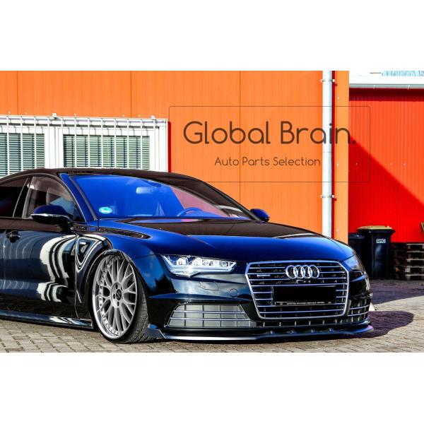 アウディ A7 4G 後期 標準 フロント リップ スポイラー+ウィングレット