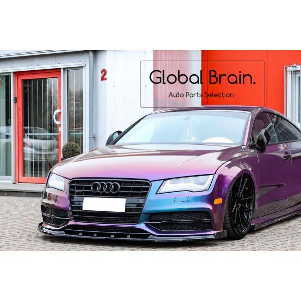 アウディ A7 4G Sライン 前期 S7 フロント リップ スポイラー+ウィングレット