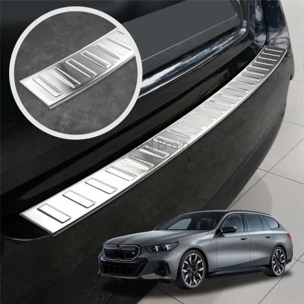 BMW 5シリーズ ツーリング G61 Mスポーツ リア バンパー プロテクター ガード シルバー