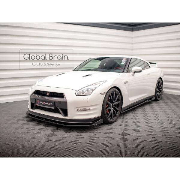 2011-2016 日産 GT-R R35 中期 フロント リップ スポイラー+ウィングレット