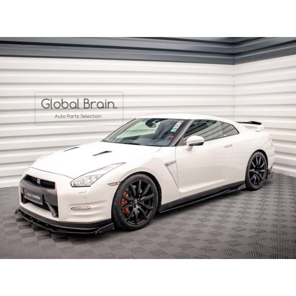 2011-2016 日産 GT-R R35 中期 サイド スカート ディフューザー + ウィングレッ...