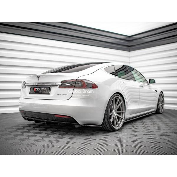 2016- テスラ モデルS 後期 リア サイド スポイラー スプリッター