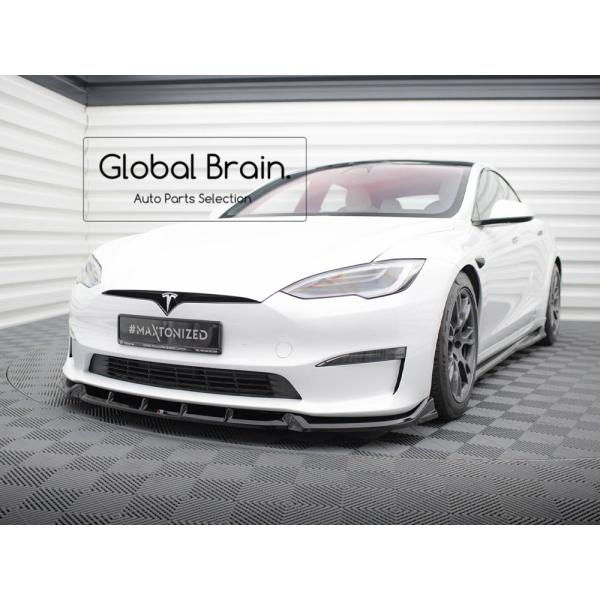 2023- テスラ モデルS プラッド フロント スプリッター スポイラー V.1
