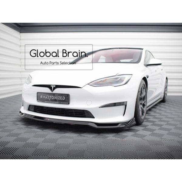 2023- テスラ モデルS プラッド フロント スプリッター スポイラー V.2