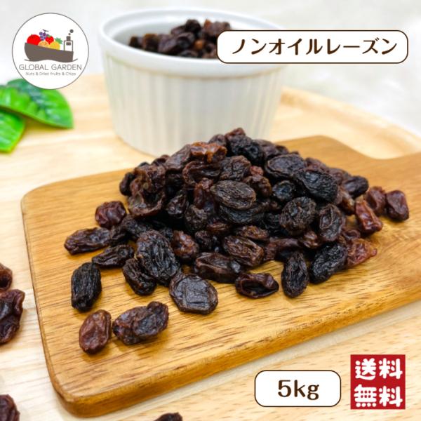 ノンオイル レーズン 5kg (1kg×5袋) 保存料無添加 砂糖 オイル 不使用 ドライフルーツ ...