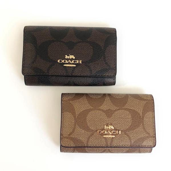 COACH コーチ キーケース レディース シグ F77998 茶 ピンク