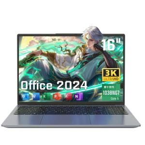 16インチノートパソコン Office 2024 3K i5-1038NG7 高効率放熱・静音/16GB DDR4 NVMe 512GB SSD/6000mAhバッテリー/Win11pro /WiFi5/BT4.2/Type-C laptop