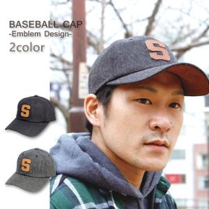 キャップ ベースボールキャップ　エンブレム　ウール地　CAP 帽子 ストリートファッション｜globalmarket