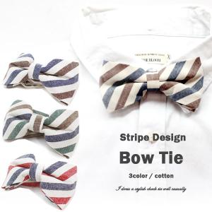 ストライプ柄 蝶ネクタイ ネクタイ Bowtie メンズ レディース
