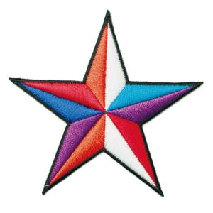 ワッペン アイロン カラフル STAR スター 星 デザイン アップリケ わっぺん アイロンで簡単貼り付け｜globalmarket