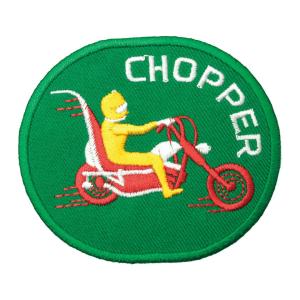 ワッペン アイロン CHOPPER バイカー チョッパー キャラクター グリーン アップリケ わっぺん アイロンで簡単貼り付け｜globalmarket