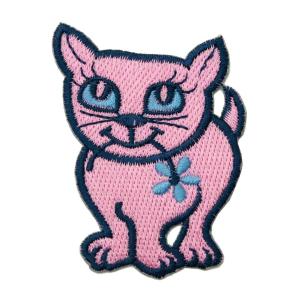 ワッペン アイロン CAT キャット 猫 ネコ 動物 ピンク アップリケアップリケ わっぺん アイロンで簡単貼り付け｜globalmarket