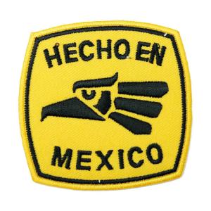 ワッペン アイロン HECHON MEXICO メキシコ イエロー デザイン アップリケ わっぺん アイロンで簡単貼り付け｜globalmarket