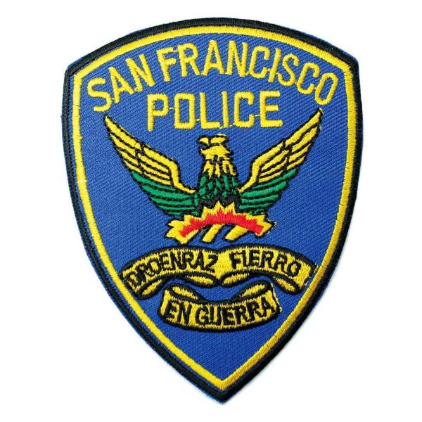 ワッペン アイロン SANFRANCISCO POLICE エンブレム 紋章 ポリス 警察 ブルー ...