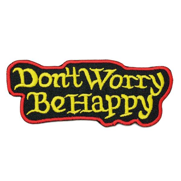 ワッペン アイロン DON`T WARRY BE HAPPY 音楽 メッセージ アップリケ わっぺん...