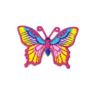 ワッペン アイロン ミニサイズ 蝶々 バタフライ 昆虫 かわいい ピンク アップリケ わっぺん 小さい アイロンで簡単貼り付け｜globalmarket