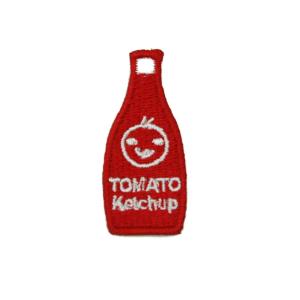 ワッペン アイロン ミニサイズ ケチャップ トマト 調味料 レッド アップリケ わっぺん 小さい アイロンで簡単貼り付け