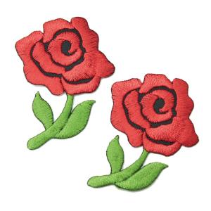 ワッペン アイロン ミニサイズ バラ 薔薇 お花 Rose レッド デザイン