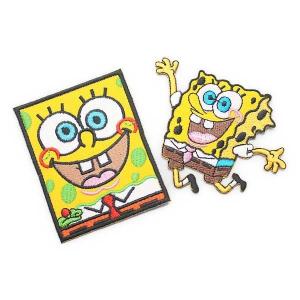 ワッペン　アップリケ　スポンジボブ　2枚セット　spongebob　2Pセット　SET キャラクター　わっぺん　wappen