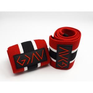 リストラップ 筋トレ24インチ(約60cm) ウエイトトレーニング 手首固定（2枚組）レッド