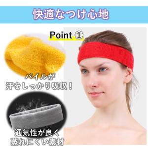 ヘッドバンド ヘアバンド 汗止め ランニング ...の詳細画像3