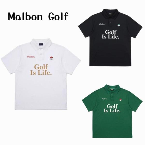 Malbon Golf マルボンゴルフ トップス 男女兼用 ポロシャツ 半袖 無地 かわいい おしゃ...