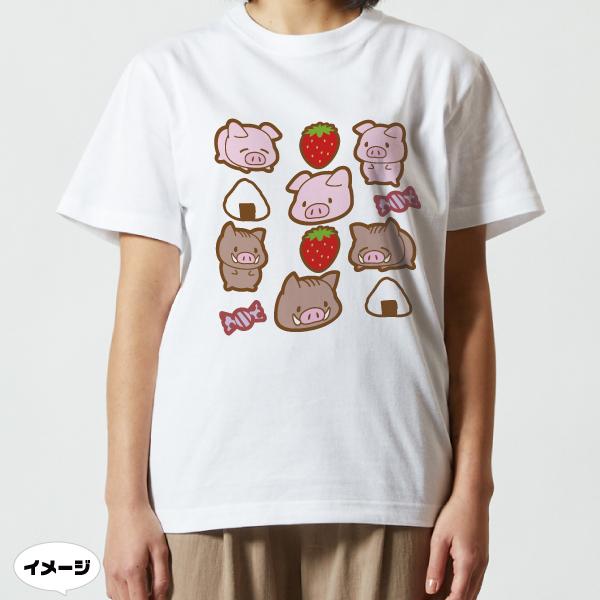 かわいい豚と猪Tシャツ　ブタとイノシシ推しの貴方に