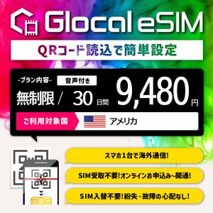 アメリカ eSIM 30日間 データ無制限 音声通話付き プリペイドeSIM 海外 旅行 かんたん設定 メールで完結 SIM受取不要 日本語サポート｜glocalnet