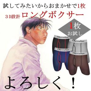 お試し1枚 ロングボクサーパンツ 色おまかせ 前開き 肌着 メンズ ファッション おしゃれ 男性用 インナー パンツ ボクサーブリーフ 下着 男性 男 紳士 S 〜 8L