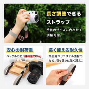 カメラストラップ 革 おしゃれ 手首 着脱 カ...の詳細画像3