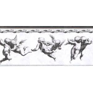 壁紙ボーダー 天使 フライング エンジェル （ダークグレー）