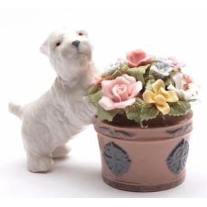 置物 彫像 座っている コッカースパニエル の子犬の像 犬 動物