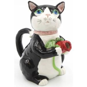 Lisa Larson（リサラーソン） 磁器製のCatティーポット しろねこのFIA