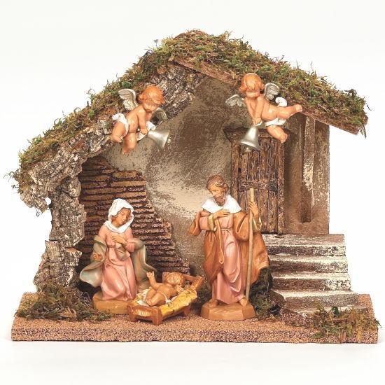 フォンタニーニ ネィティビティの置物 LED付き馬小屋（幅31cm) イエスキリストご降誕セット ♪...
