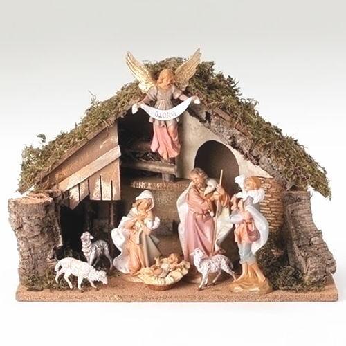 フォンタニーニ ネィティビティの置物 馬小屋付き（幅50cm) イエスキリストご降誕セット♪全9点セ...