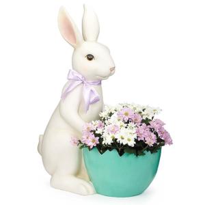 バニー・エッグ・プランター 特大 うさぎ 卵型 花器