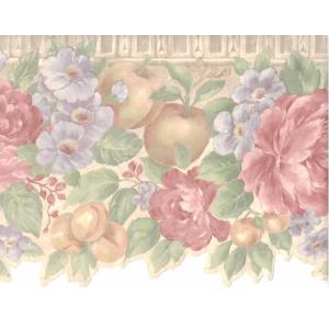 トリムボーダー ヴィンテージ調 フルーツ＆フローラル 壁紙ボーダー