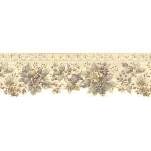 トリムボーダー ヴィンテージ調 フルーツ＆ボタニカルリーフ 壁紙ボーダー