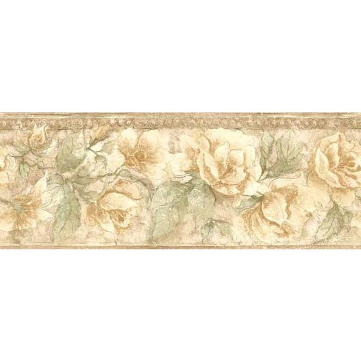 トリムボーダー ヴィンテージ調 イエローローズ 壁紙ボーダー