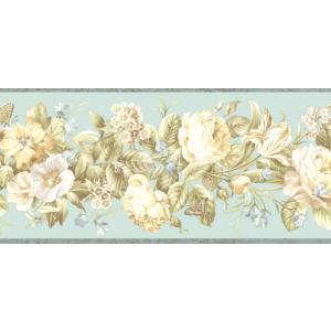 トリムボーダーフラワーガーランド ヴィンテージ風 壁紙ボーダー