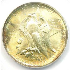 1935年テキサス州ハーフダラー50セント硬貨 - PCGS MS68認定 - 希少グレード - 8,500ドル相当！
