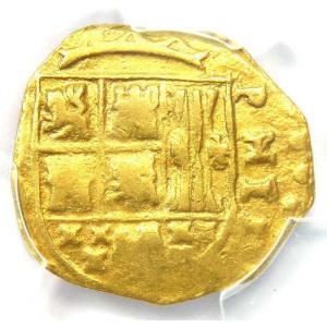 1598-1665年 スペイン領コロンビア フィリップ・コブ 2エスクード金貨 - PCGS XF45 (EF45)