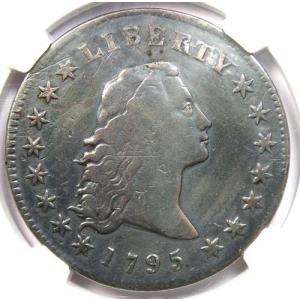 1795年フローイングヘア銀貨（$1） - NGC VF認定詳細 - 希少品！